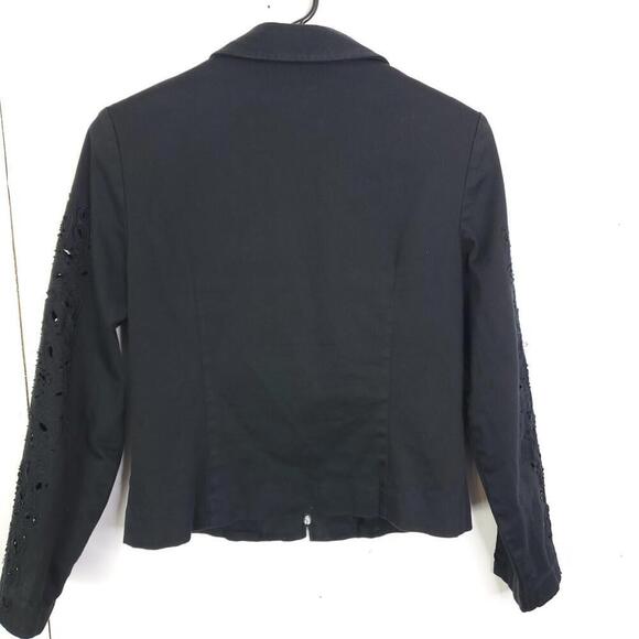 Joseph Ribkoff Jacket Womens Small Embroidered Cutout Sleeves Full Zip Evening - Picture 2 of 10